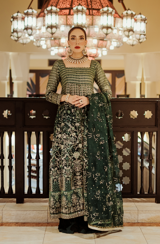 Hoor - Stunning Emerald Green Pishwas