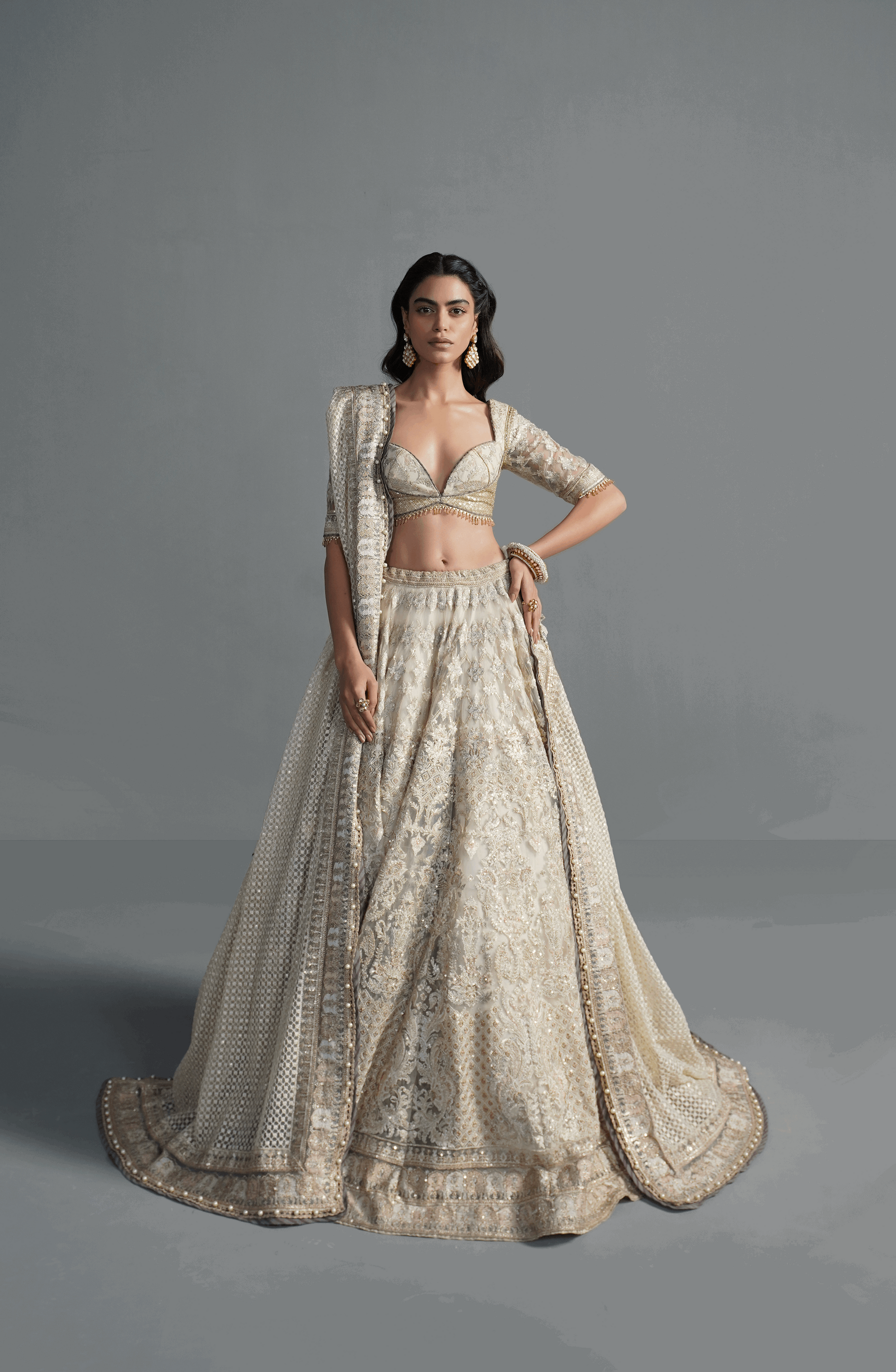 Crème Orchid - Ethereal Lehenga Choli Ensemble