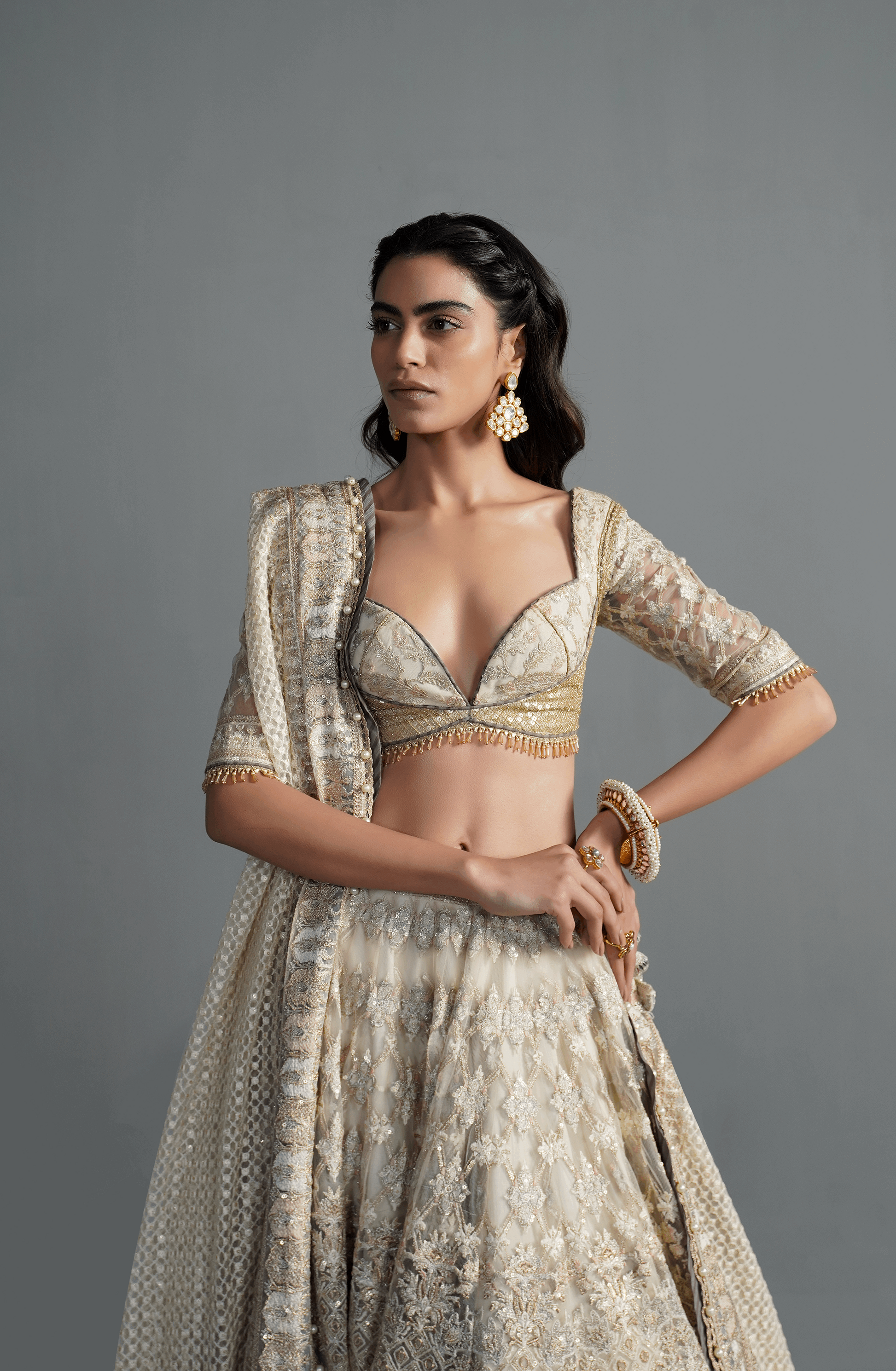 Crème Orchid - Ethereal Lehenga Choli Ensemble