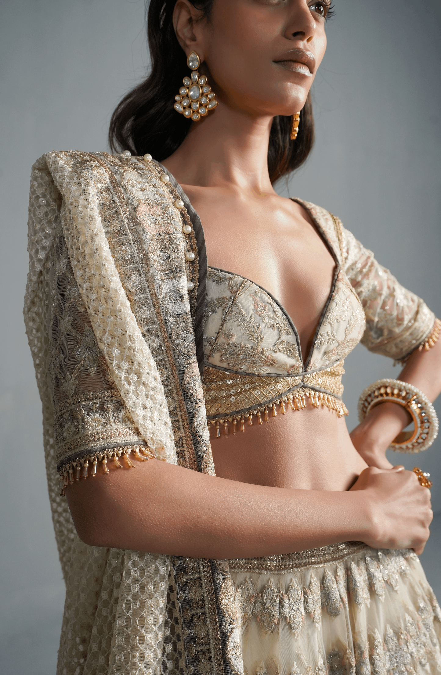 Crème Orchid - Ethereal Lehenga Choli Ensemble