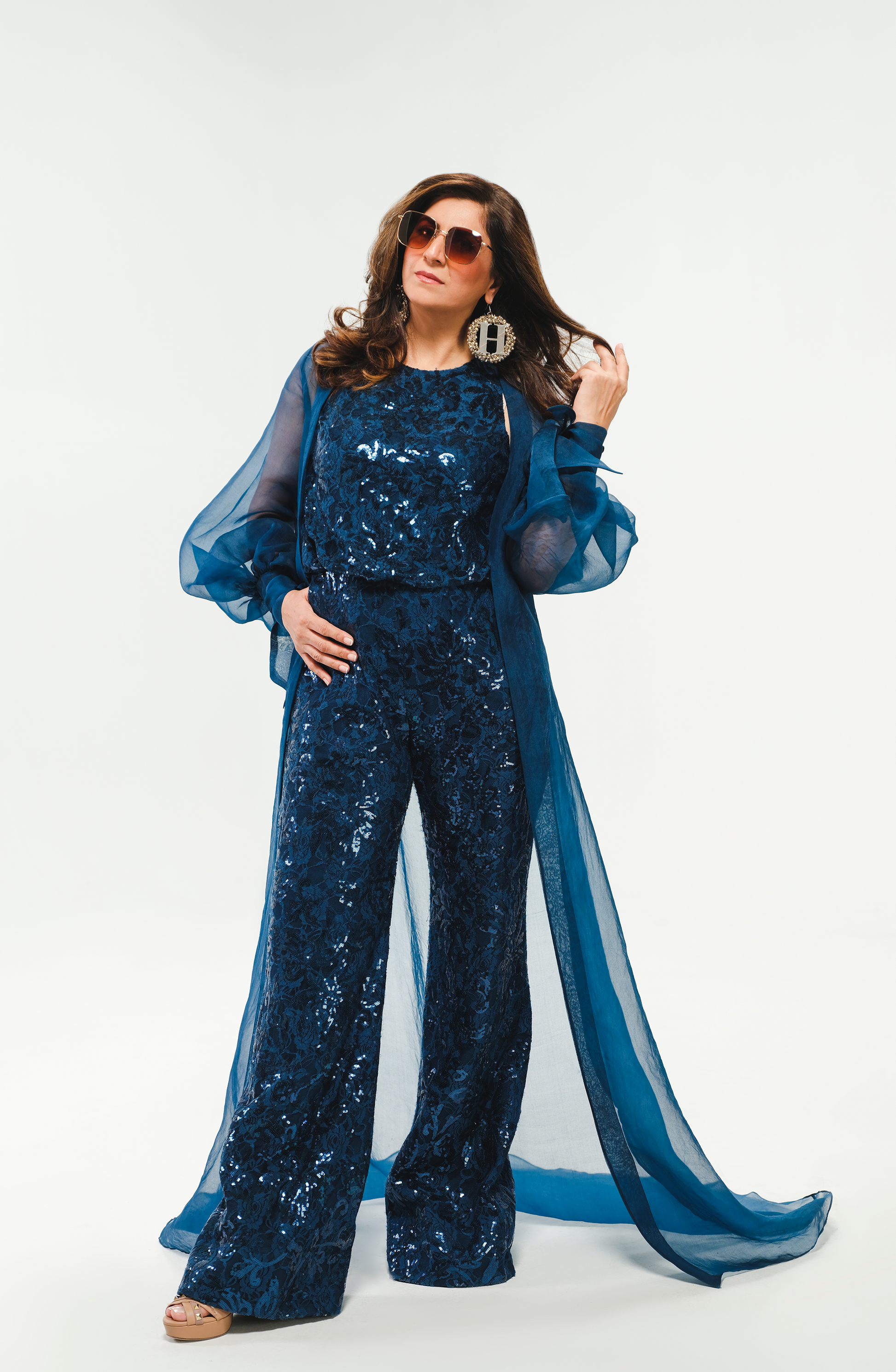 HSY | TIFI002 - Indigo Blue Jumpsuit and Jacket