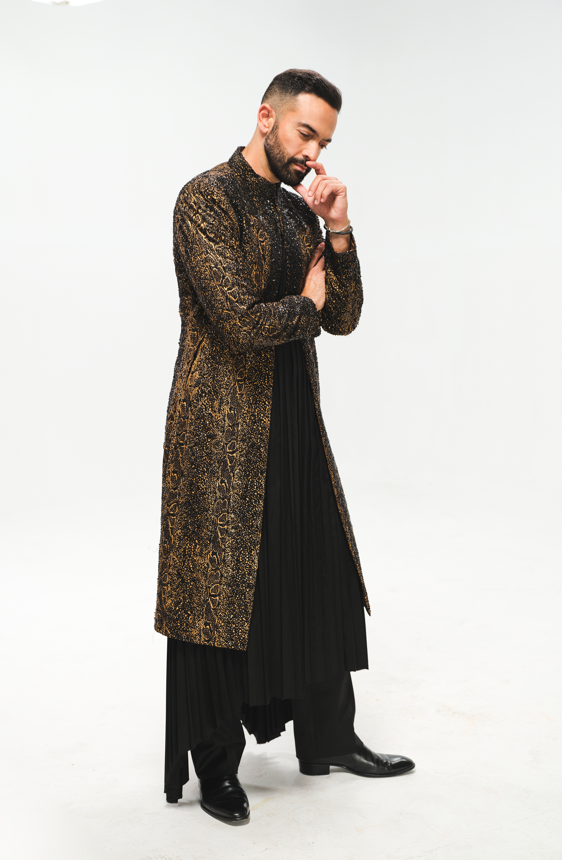 HSY Black sherwani dresses 