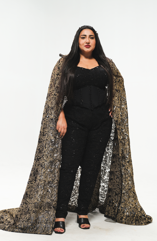 HSY | Dramatic Corset Top and Cape Ensemble