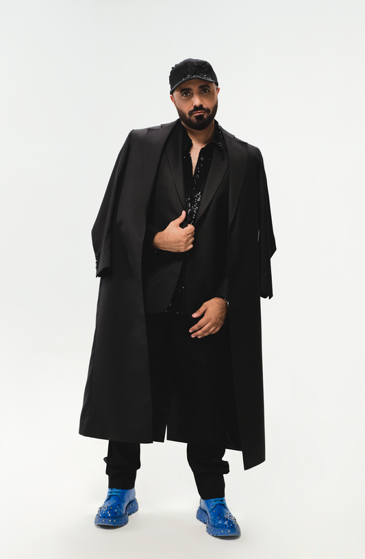 HSY | Dress Shirt with Suit Jacket and Oversized Coat