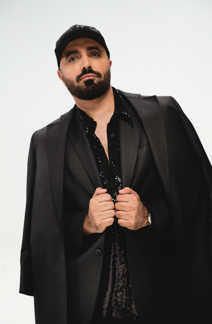 HSY | Dress Shirt with Suit Jacket and Oversized Coat