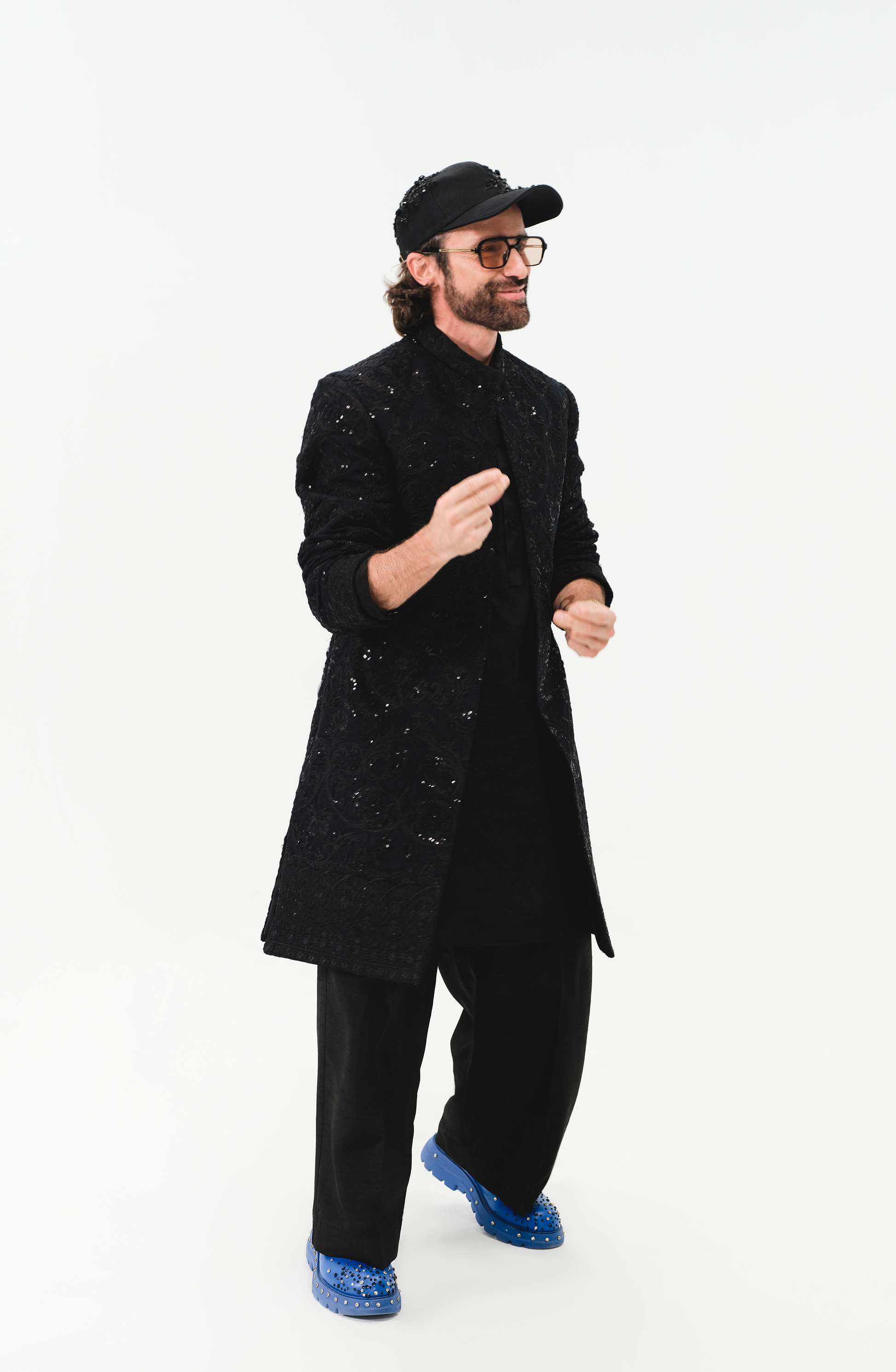 HSY Black sherwani dresses 