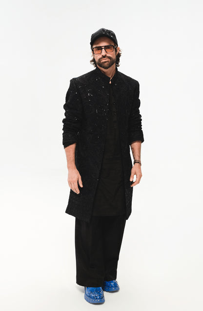 TIFI014 - Black Prince Sherwani Jacket Ensemble