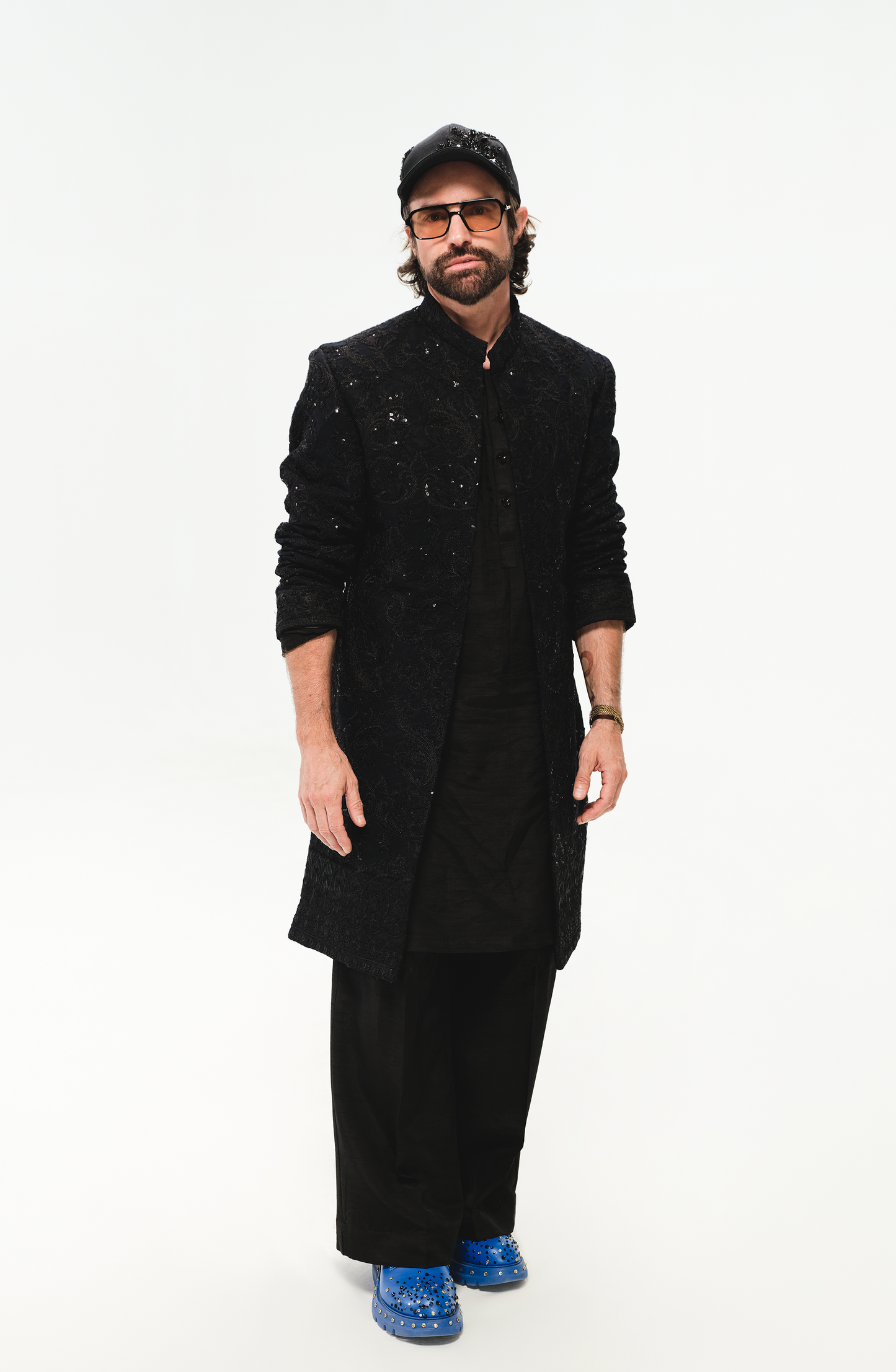 HSY Black sherwani dresses 