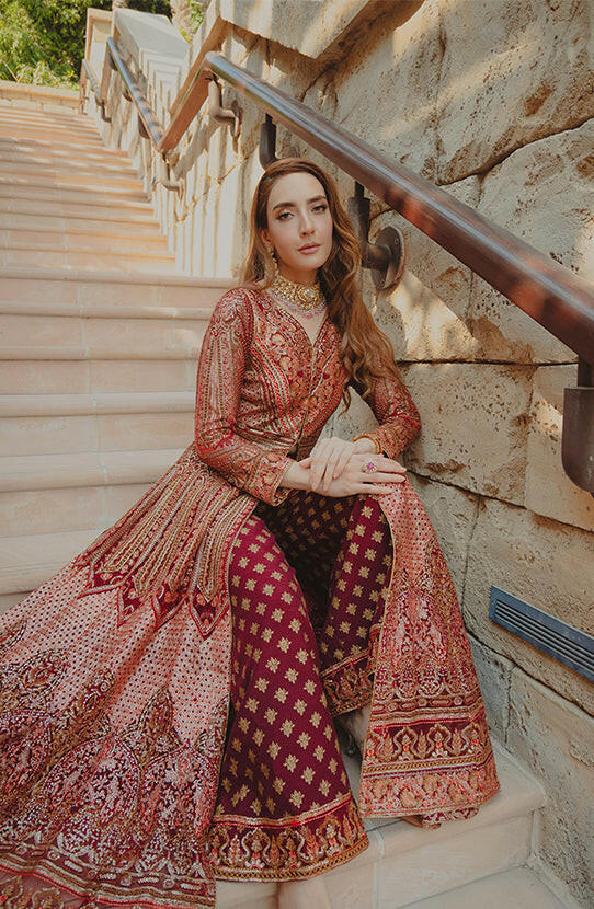 Deep red Pakistani dress USA 